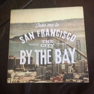 San Francisco wood plaque 8” x 8” brand new